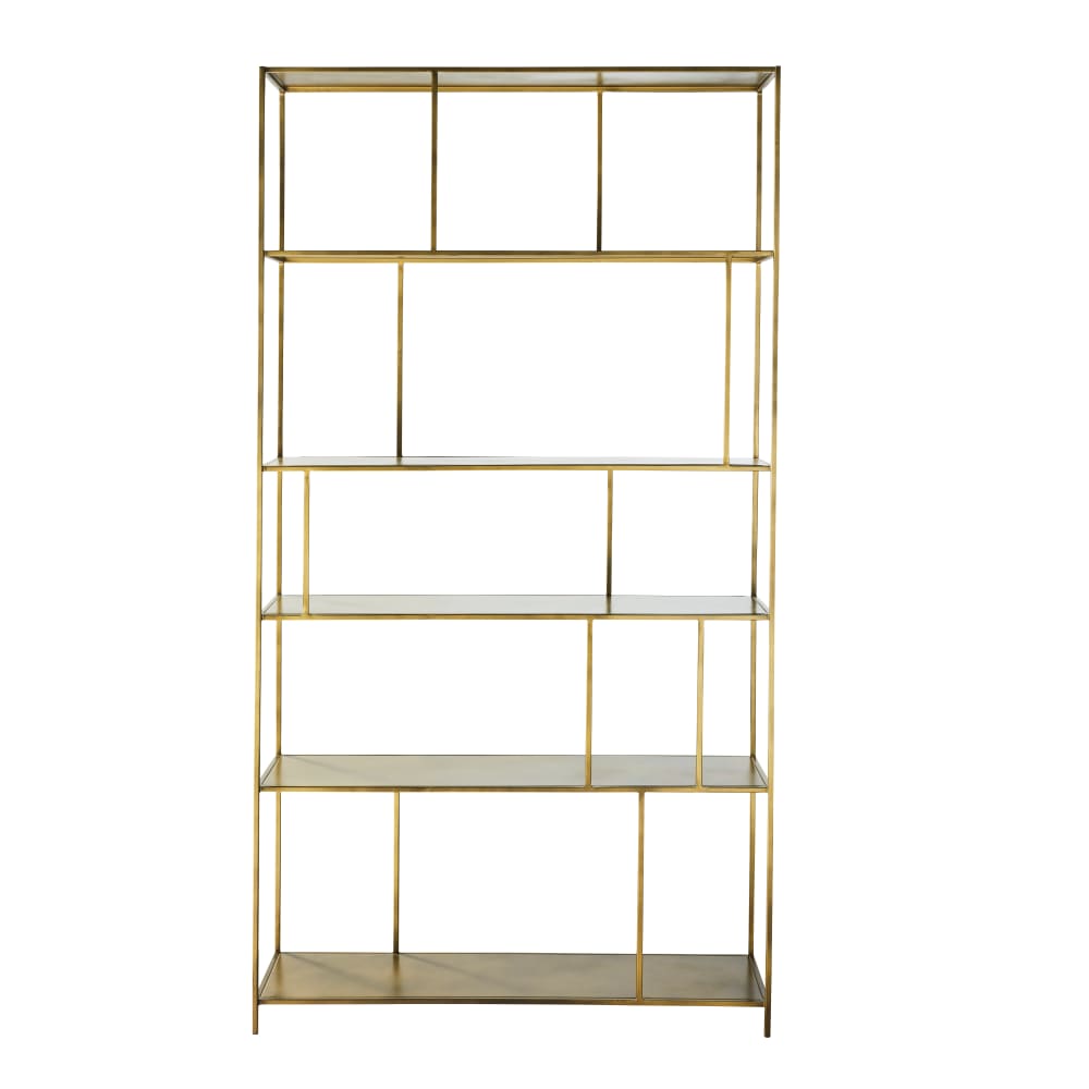 Wohnli Möbelsuche - Regal aus goldfarbenem Metall
