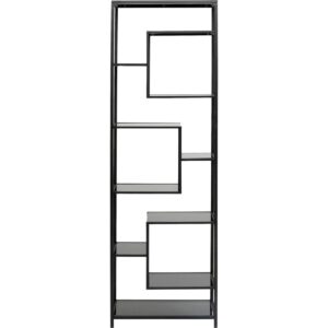 wohnli-moebel-suche-Regal-mit-10-Ablagen-aus-Glas-und-Stahl-schwarz-60x195cm Wohnli Möbelsuche - Regal mit 10 Ablagen aus Glas und Stahl