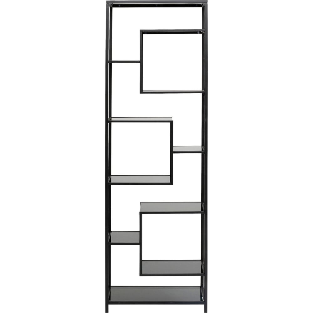 wohnli-moebel-suche-Regal-mit-10-Ablagen-aus-Glas-und-Stahl-schwarz-60x195cm Wohnli Möbelsuche - Regal mit 10 Ablagen aus Glas und Stahl
