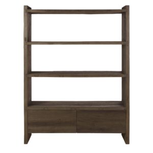 Wohnli Möbelsuche - Regal mit 2 Türen aus braunem Ulmenholz