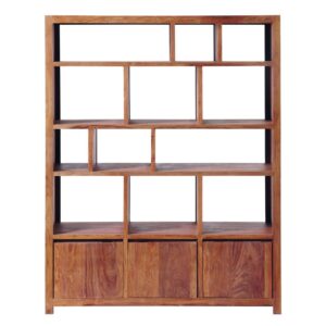 Wohnli Möbelsuche - Regal mit 3 Türen aus massivem Sheeshamholz