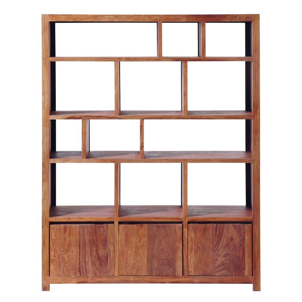 Wohnli Möbelsuche - Regal mit 3 Türen aus massivem Sheeshamholz