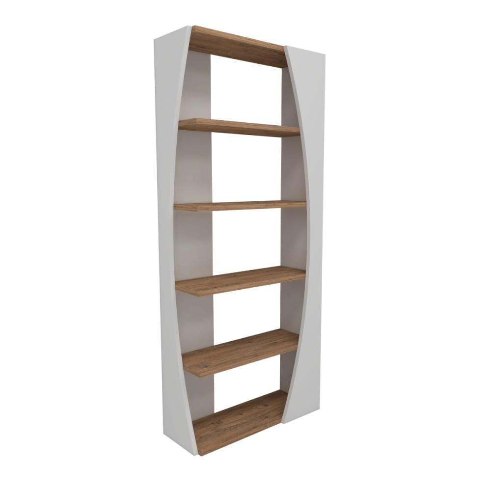wohnli-moebel-suche-Regal-mit-5-Regale-weiss-und-atlantische-Pinie-Dekor-H150-cm Wohnli Möbelsuche - Regal mit 5 Regale weiß und atlantische Pinie Dekor H150 cm