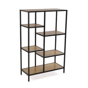 wohnli-moebel-suche-Regal-mit-6-Boeden-aus-Spanplatte-schwarz-und-braun Wohnli Möbelsuche - Regal mit 6 Böden aus Spanplatte