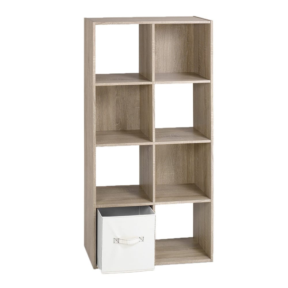 Wohnli Möbelsuche - Regal zur Aufbewahrung mit 8 Fächern - H123 cm - Dekor Heller Holz
