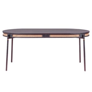 Wohnli Möbelsuche - Retro-Esstisch mit natürlichen Rattandetails ( x )