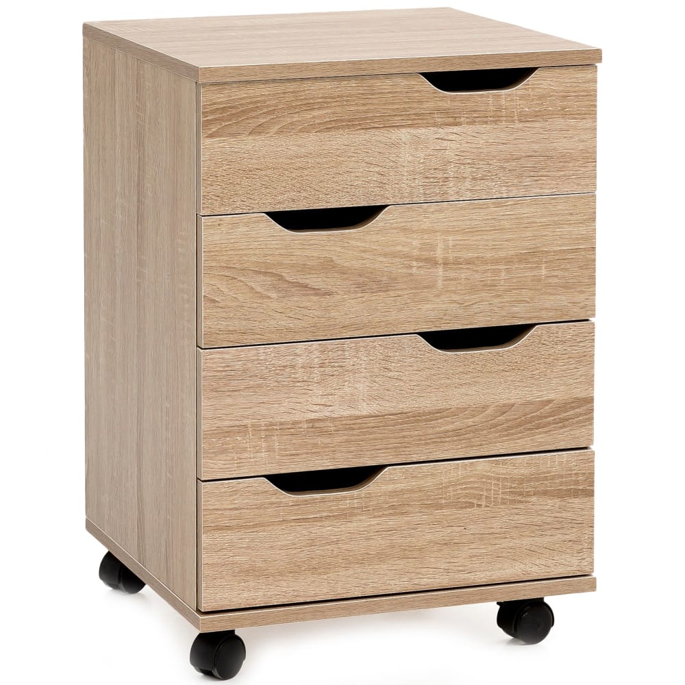 wohnli-moebel-suche-Rollcontainer-mit-4-Schubladen-aus-Spanplatte-Braun Wohnli Möbelsuche - Rollcontainer mit 4 Schubladen aus Spanplatte