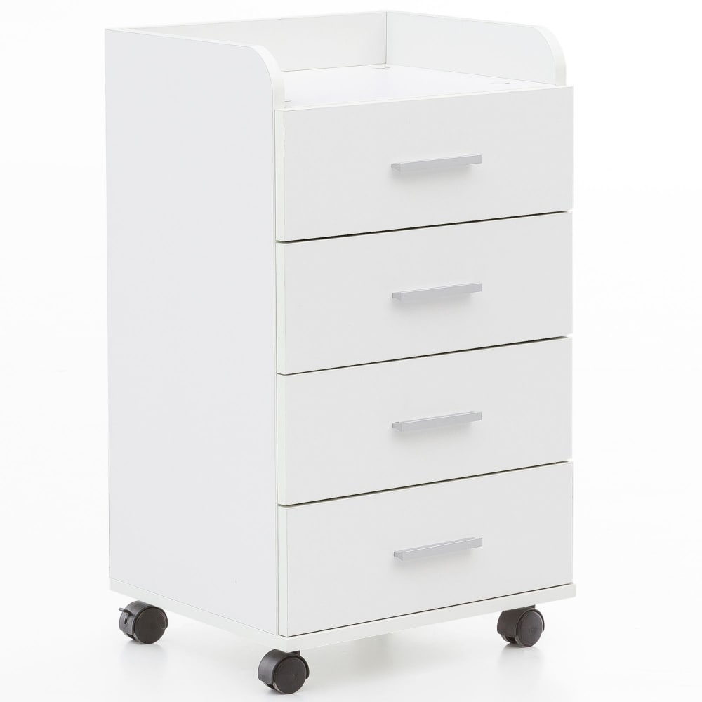 wohnli-moebel-suche-Rollcontainer-mit-4-Schubladen-aus-Spanplatte-Weiss Wohnli Möbelsuche - Rollcontainer mit 4 Schubladen aus Spanplatte