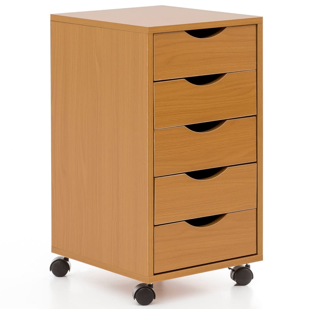 wohnli-moebel-suche-Rollcontainer-mit-5-Schubladen-aus-Spanplatte-Braun Wohnli Möbelsuche - Rollcontainer mit 5 Schubladen aus Spanplatte