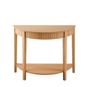 Wohnli Möbelsuche - Runde Konsole 2 Ebenen H76 cm - Hellholz-Effekt