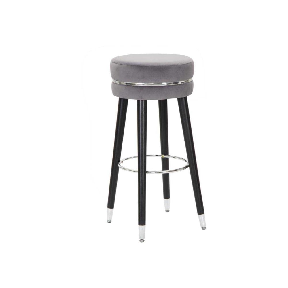 wohnli-moebel-suche-Runder-Barhocker-aus-Stoff-mit-Holzbeinen-O-cm-35x74grau Wohnli Möbelsuche - Runder Barhocker aus Stoff mit Holzbeinen Ø cm 35x74