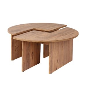 Wohnli Möbelsuche - Runder Couchtisch Duo Atlantische Kiefer 90cm