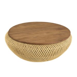 Wohnli Möbelsuche - Runder Couchtisch aus Rattan mit abnehmbarem Tablett D81