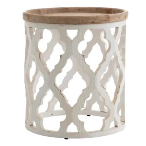 Wohnli Möbelsuche - Runder Couchtisch aus patiniertem Holz