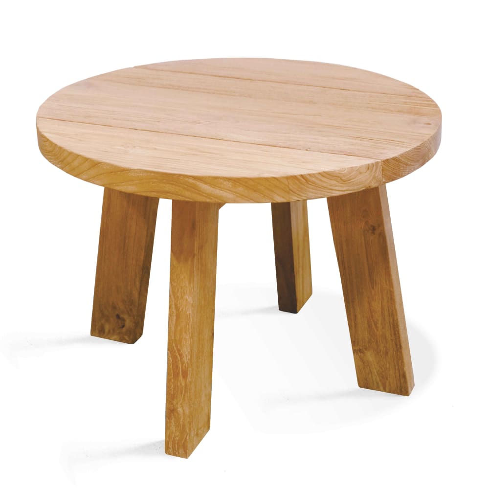 Wohnli Möbelsuche - Runder Couchtisch aus recyceltem massivem Teakholz