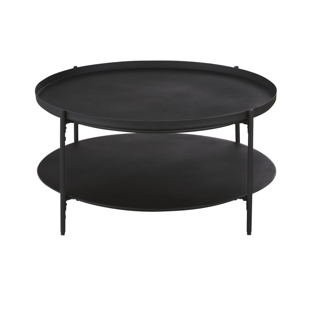 Wohnli Möbelsuche - Runder Couchtisch aus schwarzem Metall 80 cm