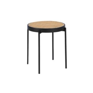 wohnli-moebel-suche-Runder-Ecktisch-aus-Rattan-und-schwarzem-Stahl Wohnli Möbelsuche - Runder Ecktisch aus Rattan und schwarzem Stahl