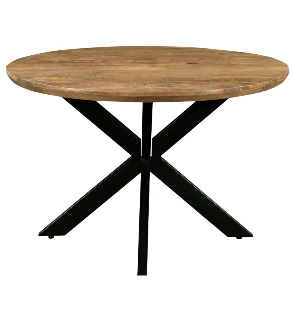 wohnli-moebel-suche-Runder-Esstisch-fuer-4-Personen-D.120-cm-Mangoholz-und-schwarzes-Metall Wohnli Möbelsuche - Runder Esstisch für 4 Personen D.120 cm Mangoholz und schwarzes Metall