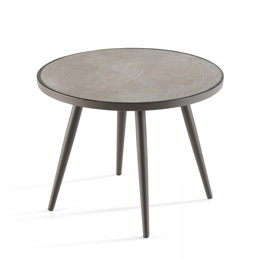 Wohnli Möbelsuche - Runder Gartencouchtisch mit Betonoptik Grau
