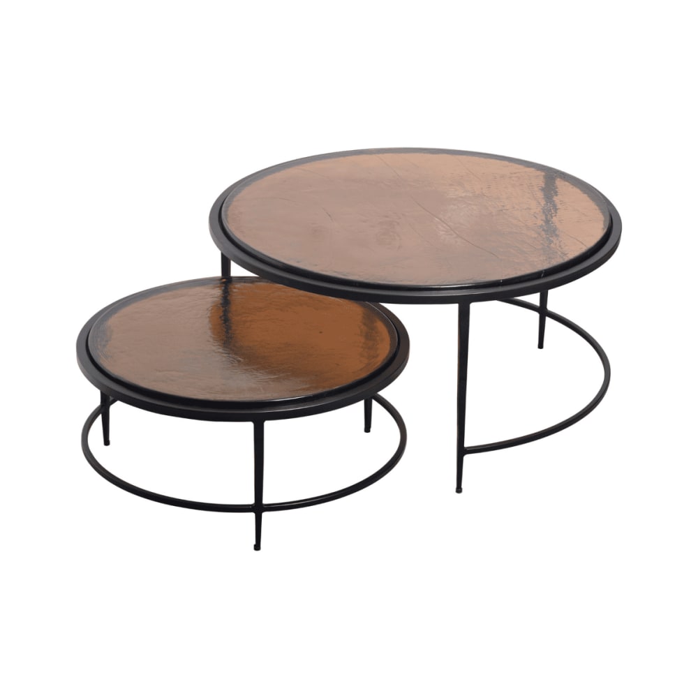 wohnli-moebel-suche-Satztische-aus-Rauchglas-und-schwarzem-Metall-L86-cm Wohnli Möbelsuche - Satztische aus Rauchglas und schwarzem Metall L86 cm