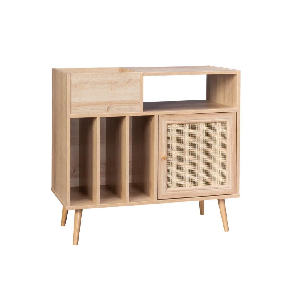 wohnli-moebel-suche-Schallplattenschrank-mit-Rohrgeflecht-und-Holzdekor-1-Tuer Wohnli Möbelsuche - Schallplattenschrank mit Rohrgeflecht und Holzdekor 1 Tür
