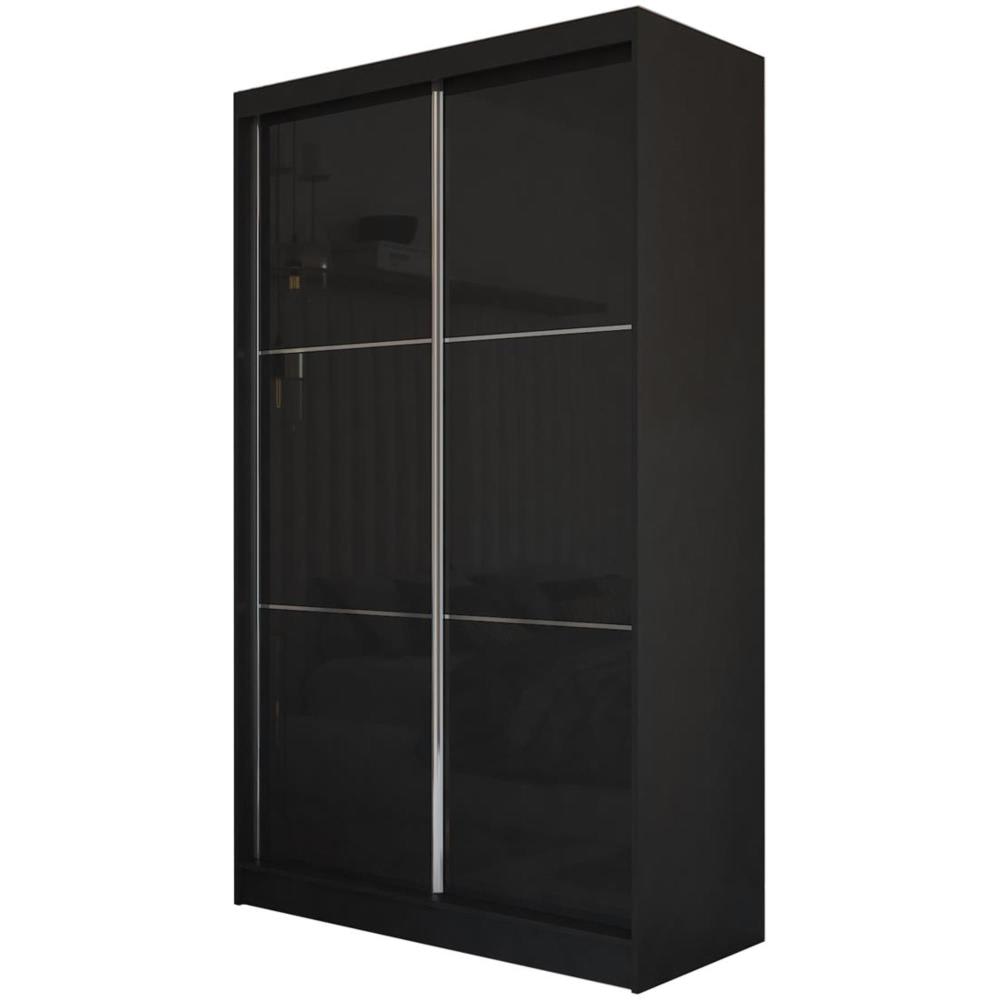 wohnli-moebel-suche-Schiebetuerenschrank-mit-Lacobel-120x216-schwarz Wohnli Möbelsuche - Schiebetürenschrank mit Lacobel