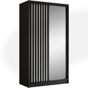 wohnli-moebel-suche-Schiebetuerenschrank-mit-Lamellen-120-cm-schwarzweiss Wohnli Möbelsuche - Schiebetürenschrank mit Lamellen 120 cm schwarz+weiß