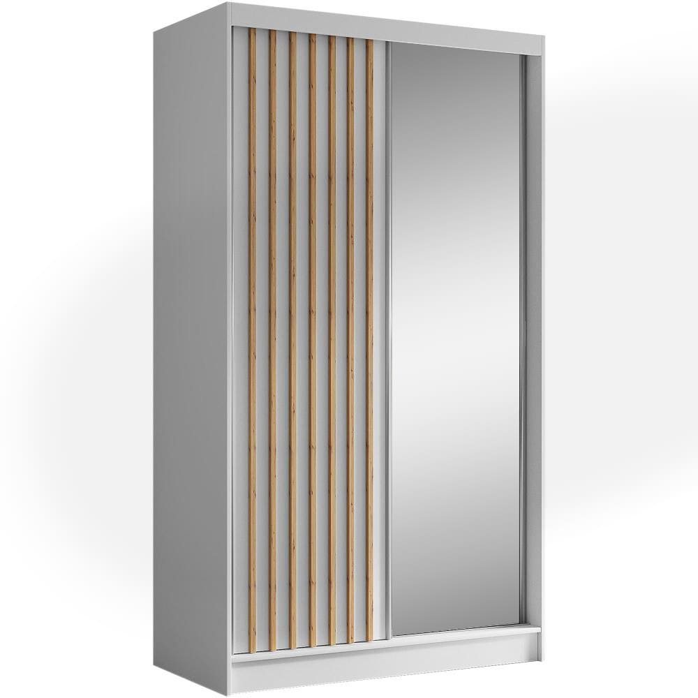 wohnli-moebel-suche-Schiebetuerenschrank-mit-Lamellen-120-cm-weisseiche-Artisan Wohnli Möbelsuche - Schiebetürenschrank mit Lamellen 120 cm weiß+eiche Artisan