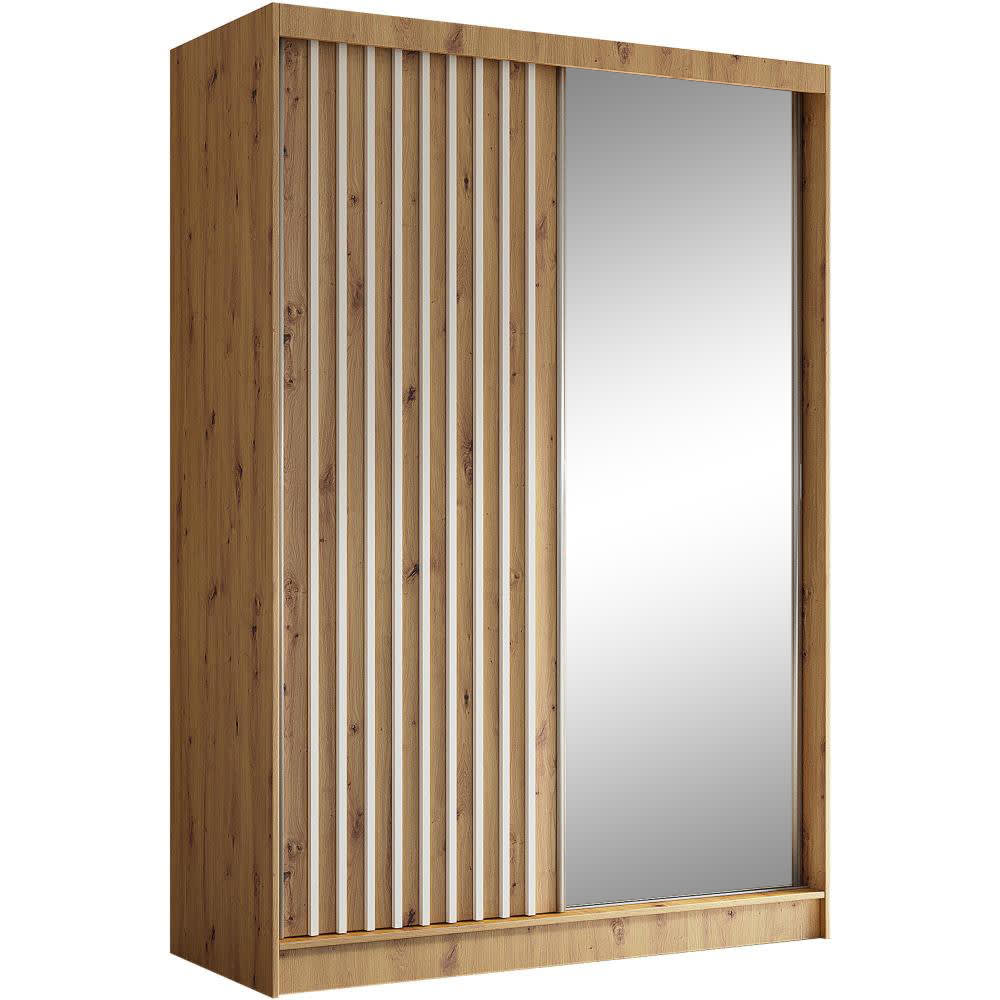 wohnli-moebel-suche-Schiebetuerenschrank-mit-Lamellen-150-cm-eiche-Artisanweiss Wohnli Möbelsuche - Schiebetürenschrank mit Lamellen 150 cm eiche Artisan+weiß