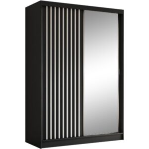 wohnli-moebel-suche-Schiebetuerenschrank-mit-Lamellen-150-cm-schwarzweiss Wohnli Möbelsuche - Schiebetürenschrank mit Lamellen 150 cm schwarz+weiß