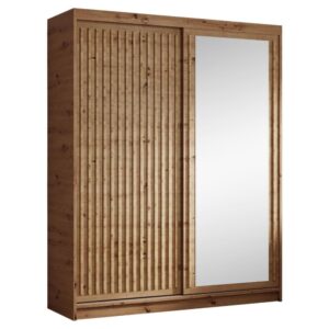 wohnli-moebel-suche-Schiebetuerenschrank-mit-Lamellen-160-cm-eiche-Artisan Wohnli Möbelsuche - Schiebetürenschrank mit Lamellen 160 cm