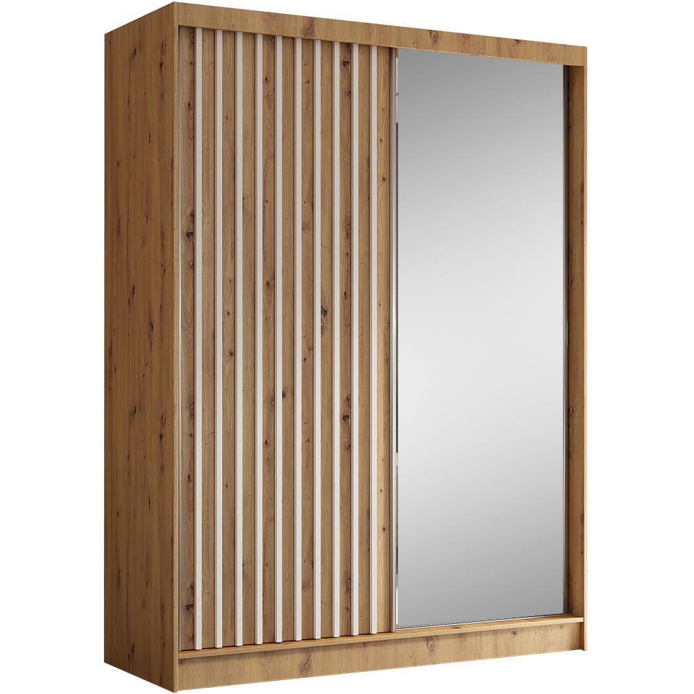 wohnli-moebel-suche-Schiebetuerenschrank-mit-Lamellen-160-cm-eiche-Artisanweiss Wohnli Möbelsuche - Schiebetürenschrank mit Lamellen 160 cm eiche Artisan+weiß