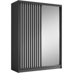 wohnli-moebel-suche-Schiebetuerenschrank-mit-Lamellen-160-cm-graphitweiss Wohnli Möbelsuche - Schiebetürenschrank mit Lamellen 160 cm graphit+weiß