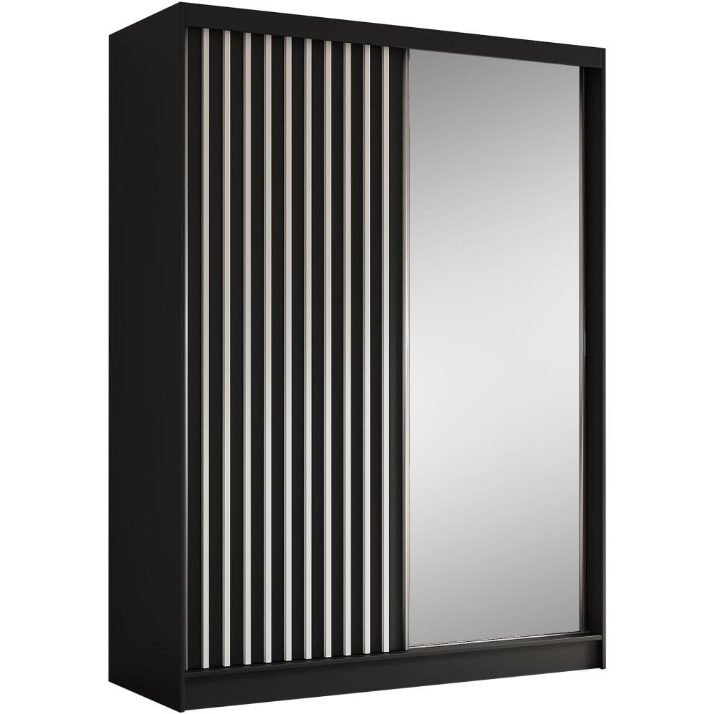 wohnli-moebel-suche-Schiebetuerenschrank-mit-Lamellen-160-cm-schwarzweiss Wohnli Möbelsuche - Schiebetürenschrank mit Lamellen 160 cm schwarz+weiß