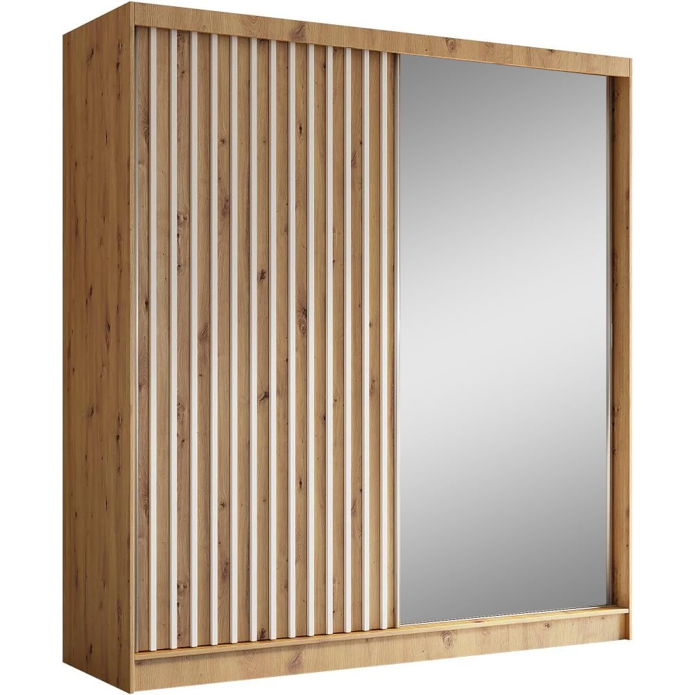 wohnli-moebel-suche-Schiebetuerenschrank-mit-Lamellen-200-cm-eiche-Artisanweiss Wohnli Möbelsuche - Schiebetürenschrank mit Lamellen 200 cm eiche Artisan+weiß