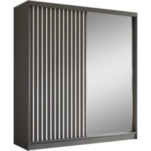 wohnli-moebel-suche-Schiebetuerenschrank-mit-Lamellen-200-cm-graphitweiss Wohnli Möbelsuche - Schiebetürenschrank mit Lamellen 200 cm graphit+weiß