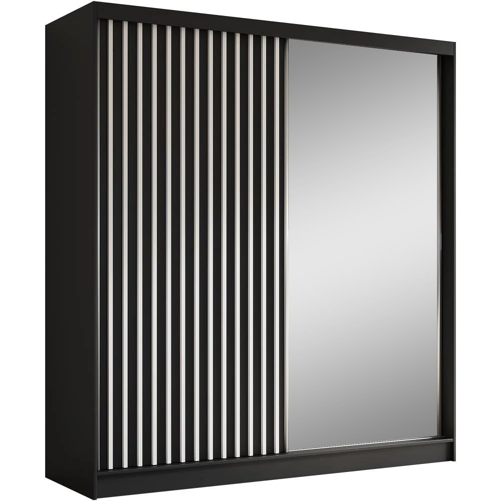 wohnli-moebel-suche-Schiebetuerenschrank-mit-Lamellen-200-cm-schwarzweiss Wohnli Möbelsuche - Schiebetürenschrank mit Lamellen 200 cm schwarz+weiß