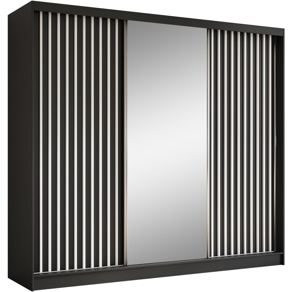 wohnli-moebel-suche-Schiebetuerenschrank-mit-Lamellen-240-cm-schwarzweiss Wohnli Möbelsuche - Schiebetürenschrank mit Lamellen 240 cm schwarz+weiß