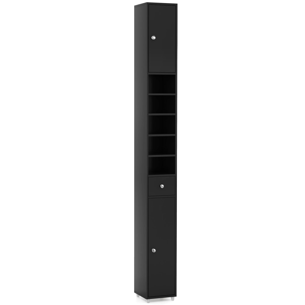 wohnli-moebel-suche-Schmaler-Badezimmerschrank-20-x-20-x-180cm-Schwarz Wohnli Möbelsuche - Schmaler Badezimmerschrank 20 x 20 x 180cm
