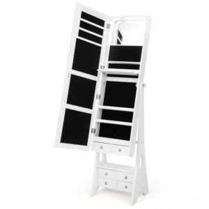 wohnli-moebel-suche-Schmuckschrank-aus-Holz-41x36x159cm-Weiss Wohnli Möbelsuche - Schmuckschrank aus Holz 41x36x159cm