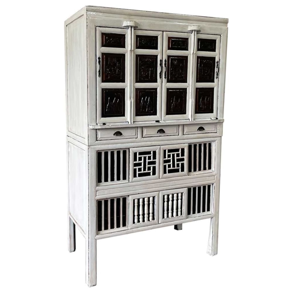 wohnli-moebel-suche-Schrank-aus-Holz-mit-handwerklichem-Finish-96x42x175-weiss Wohnli Möbelsuche - Schrank aus Holz mit handwerklichem Finish