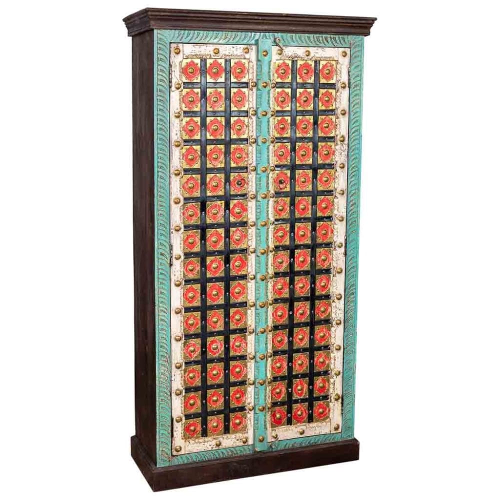 wohnli-moebel-suche-Schrank-aus-Holz-mit-handwerklichem-Finish-und-2-Tueren-90x40x180-blau Wohnli Möbelsuche - Schrank aus Holz mit handwerklichem Finish und 2 Türen 90x40x180