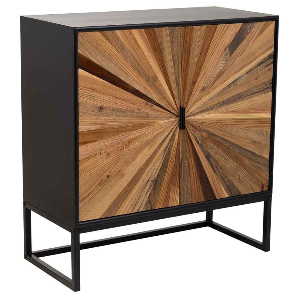wohnli-moebel-suche-Schrank-aus-Holz-und-Metall-mit-2-Tueren-75x36x80-braun Wohnli Möbelsuche - Schrank aus Holz und Metall mit 2 Türen