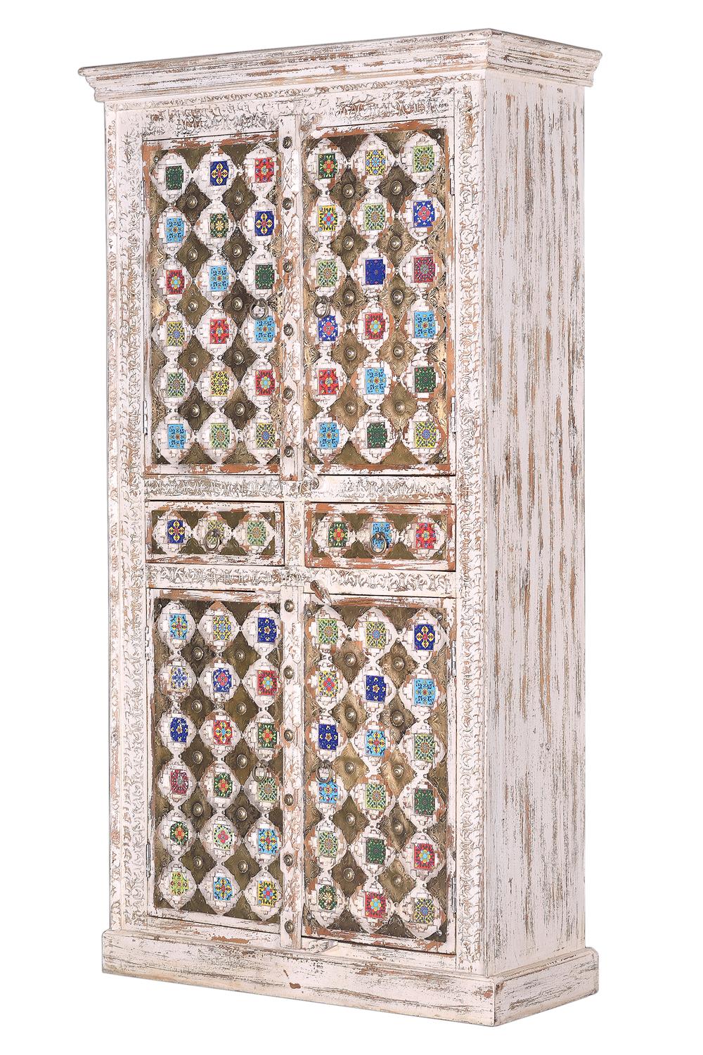 Wohnli Möbelsuche - Schrank aus Mangoholz mit Keramik