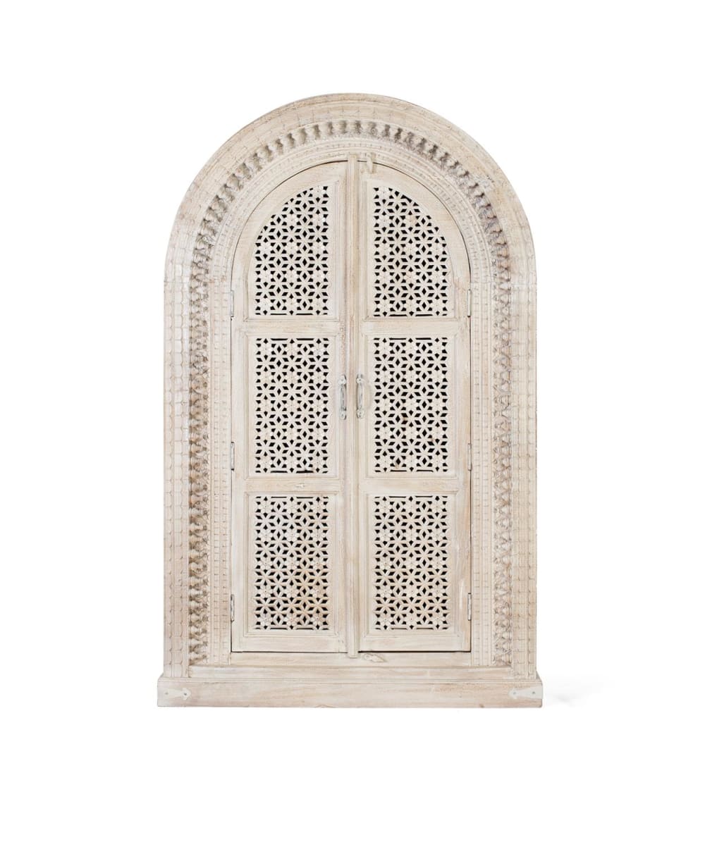 Wohnli Möbelsuche - Schrank aus eingelegtem weißem Mangoholz