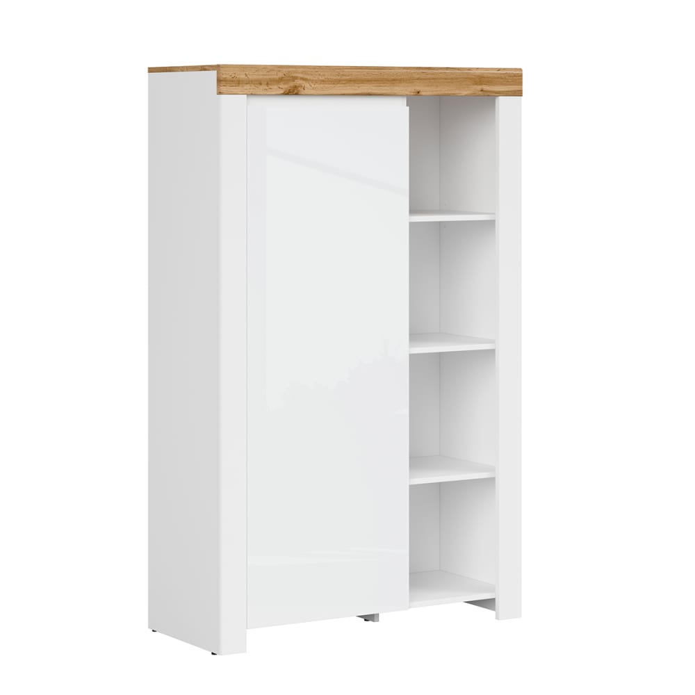 wohnli-moebel-suche-Schrank-mit-1-Tuer-Weiss-und-Holzoptik-157cm Wohnli Möbelsuche - Schrank mit 1 Tür