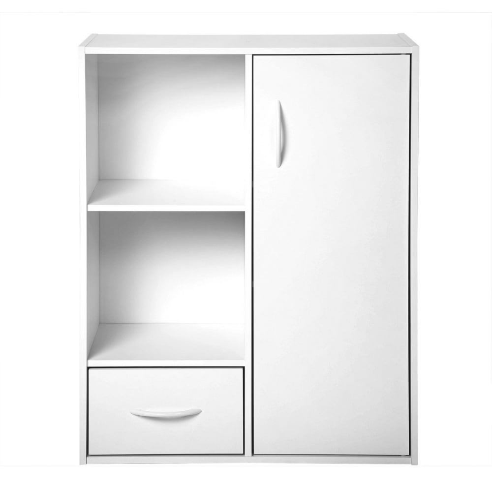 wohnli-moebel-suche-Schrank-mit-2-Faechern-1-Schublade-und-1-Tuer-Weiss Wohnli Möbelsuche - Schrank mit 2 Fächern
