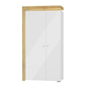 wohnli-moebel-suche-Schrank-mit-2-Tueren-Weiss-und-Holzoptik-197cm Wohnli Möbelsuche - Schrank mit 2 Türen