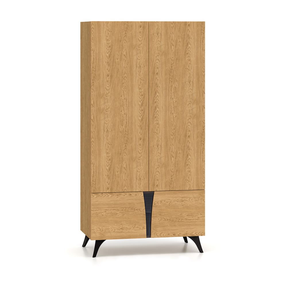 wohnli-moebel-suche-Schrank-mit-4-Tueren-Holzoptik-und-Schwarz-190cm Wohnli Möbelsuche - Schrank mit 4 Türen