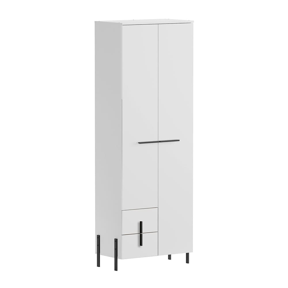 wohnli-moebel-suche-Schrank-mit-Tueren-Schubladen-aus-Spanplatte-MDF-weiss-70x40x200cm Wohnli Möbelsuche - Schrank mit Türen & Schubladen aus Spanplatte & MDF